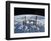 The International Space Station in Orbit Above the Earth-null-Framed Photographic Print
