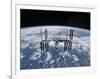 The International Space Station in Orbit Above the Earth-null-Framed Photographic Print