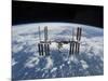 The International Space Station in Orbit Above the Earth-null-Mounted Photographic Print