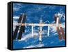 The International Space Station Moves Away from Space Shuttle Endeavour August 19, 2007-Stocktrek Images-Framed Stretched Canvas