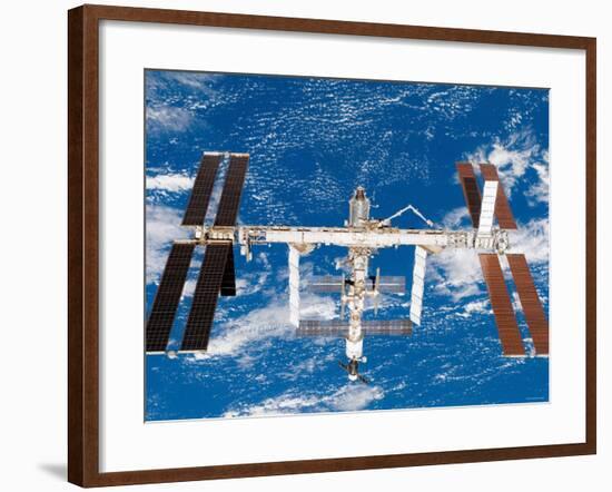 The International Space Station Moves Away from Space Shuttle Endeavour August 19, 2007-Stocktrek Images-Framed Photographic Print