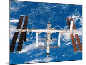 The International Space Station Moves Away from Space Shuttle Endeavour August 19, 2007-Stocktrek Images-Mounted Photographic Print