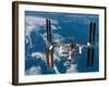 The International Space Station Moves Away from the Space Shuttle Atlantis, June 19, 2007-Stocktrek Images-Framed Photographic Print