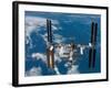 The International Space Station Moves Away from the Space Shuttle Atlantis, June 19, 2007-Stocktrek Images-Framed Photographic Print