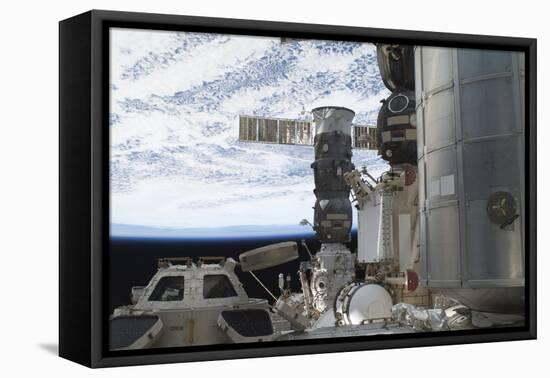 The International Space Station with Two Docked Russian Spacecraft-null-Framed Stretched Canvas