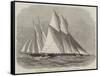 The International Yacht-Race, the Cambria Weathering the Sappho Off Bonchurch-Edwin Weedon-Framed Stretched Canvas