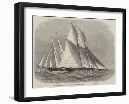 The International Yacht-Race, the Cambria Weathering the Sappho Off Bonchurch-Edwin Weedon-Framed Giclee Print