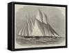 The International Yacht-Race, the Cambria Weathering the Sappho Off Bonchurch-Edwin Weedon-Framed Stretched Canvas
