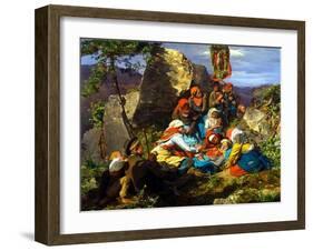 The Interrupted Pilgrimage (The Sick Pilgri), 1858-Ferdinand Georg Waldmüller-Framed Giclee Print