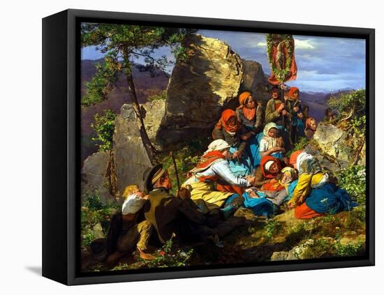 The Interrupted Pilgrimage (The Sick Pilgri), 1858-Ferdinand Georg Waldmüller-Framed Stretched Canvas