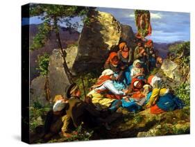 The Interrupted Pilgrimage (The Sick Pilgri), 1858-Ferdinand Georg Waldmüller-Stretched Canvas