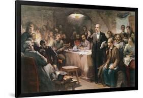 The Intervention of Vladimir Lenin (1870-1924) at the 2nd Congress of the R.S.D.R.P. in 1903-Sergei Arsenevich Vinogradov-Framed Giclee Print