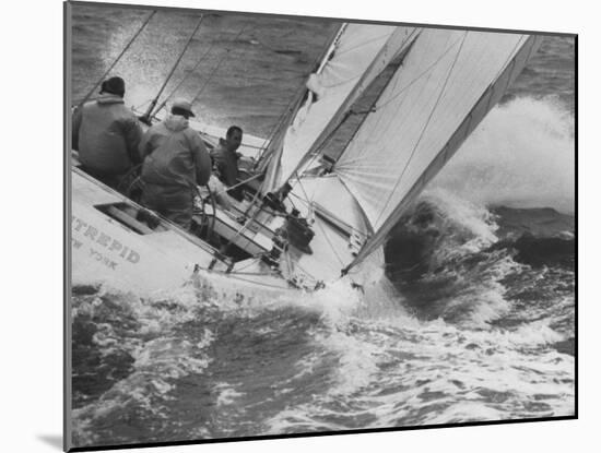 The Intrepid Tipping Into a Sharp Wave-George Silk-Mounted Photographic Print