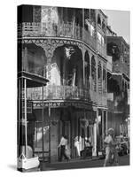 The Intricate Iron Work Balconies of New Orleans' French Quarter-null-Stretched Canvas