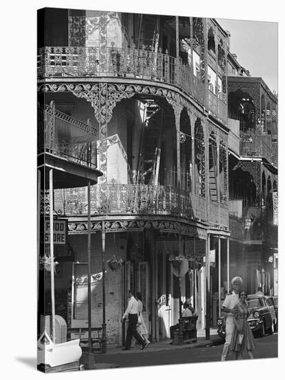 The Intricate Iron Work Balconies of New Orleans' French Quarter-null-Stretched Canvas