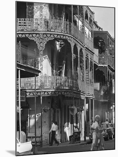 The Intricate Iron Work Balconies of New Orleans' French Quarter-null-Mounted Premium Photographic Print