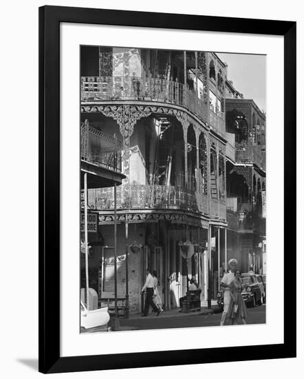 The Intricate Iron Work Balconies of New Orleans' French Quarter-null-Framed Photographic Print