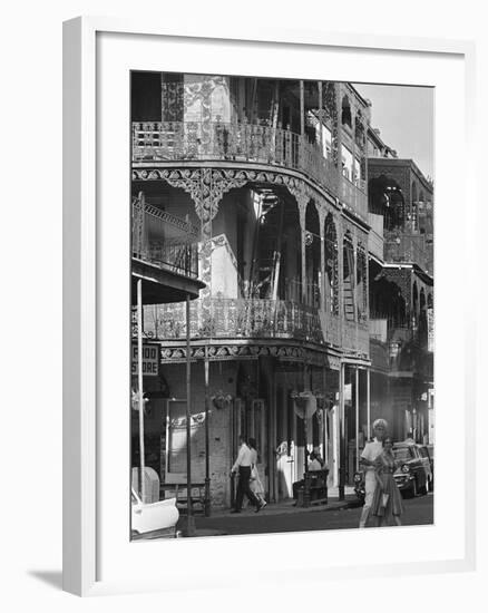 The Intricate Iron Work Balconies of New Orleans' French Quarter-null-Framed Photographic Print