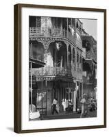 The Intricate Iron Work Balconies of New Orleans' French Quarter-null-Framed Photographic Print