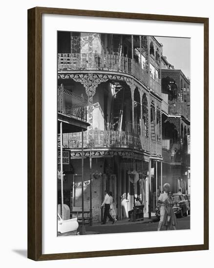 The Intricate Iron Work Balconies of New Orleans' French Quarter-null-Framed Photographic Print