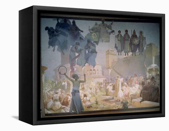 The Introduction of the Slavonic Liturgy, from the 'Slav Epic', 1912-Alphonse Mucha-Framed Stretched Canvas