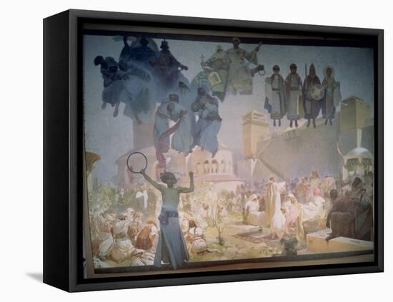 The Introduction of the Slavonic Liturgy, from the 'Slav Epic', 1912-Alphonse Mucha-Framed Stretched Canvas