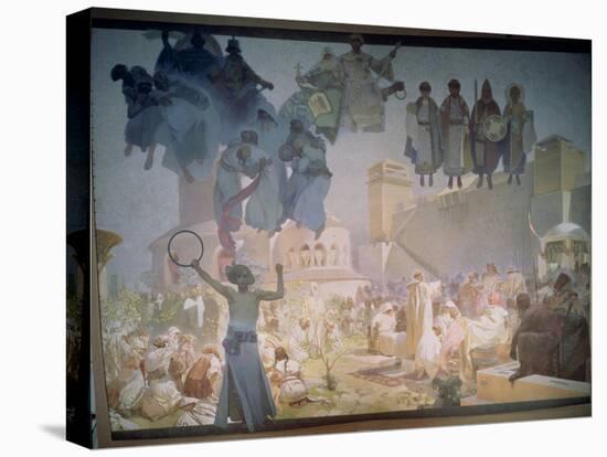 The Introduction of the Slavonic Liturgy, from the 'Slav Epic', 1912-Alphonse Mucha-Stretched Canvas