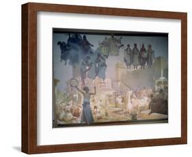 The Introduction of the Slavonic Liturgy, from the 'Slav Epic', 1912-Alphonse Mucha-Framed Giclee Print