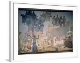 The Introduction of the Slavonic Liturgy, from the 'Slav Epic', 1912-Alphonse Mucha-Framed Giclee Print