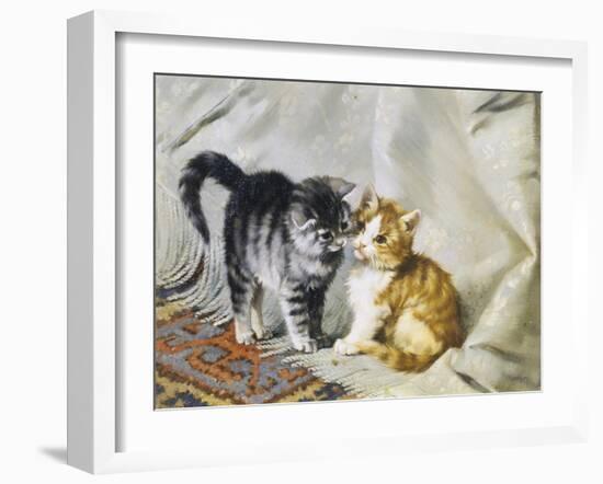 The Introduction: Silver and Ginger Kittens-Julius Adam-Framed Giclee Print