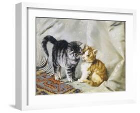 The Introduction: Silver and Ginger Kittens-Julius Adam-Framed Giclee Print