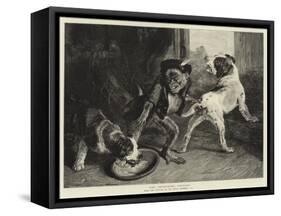 The Intruding Puppies-Edwin Landseer-Framed Stretched Canvas