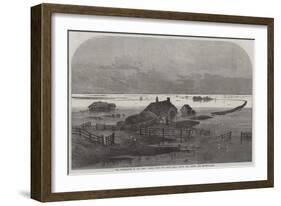 The Inundation in the Fens, Scene from the Drain Bank, Above the Coffer Dam-null-Framed Giclee Print