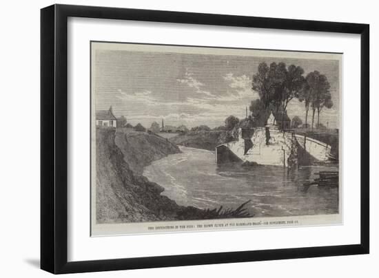 The Inundations in the Fens, the Blown Sluice at the Marshland Drain-Edmund Morison Wimperis-Framed Giclee Print