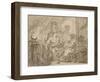 The Invention of Drawing (Brown Chalk on Off-White Paper Edged with Black Ink)-Francois Boucher-Framed Giclee Print