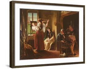 The Invention of the Combing Machine, 1862-Alfred W. Elmore-Framed Giclee Print