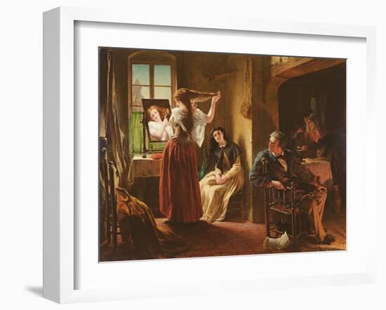 The Invention of the Combing Machine, 1862-Alfred W. Elmore-Framed Giclee Print