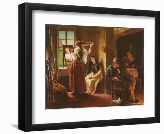 The Invention of the Combing Machine, 1862-Alfred W. Elmore-Framed Giclee Print