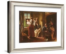 The Invention of the Combing Machine, 1862-Alfred W. Elmore-Framed Giclee Print