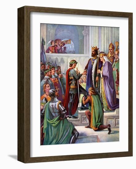 The Investiture of the Black Prince as a Knight of the Garter, 1348-Charles West Cope-Framed Giclee Print