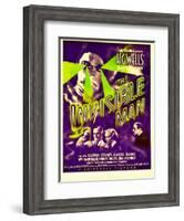 "The Invisible Man", Claude Rains, Henry Travers, Gloria Stuart, William Harrigan on Window Card-null-Framed Art Print