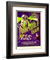 "The Invisible Man", Claude Rains, Henry Travers, Gloria Stuart, William Harrigan on Window Card-null-Framed Art Print