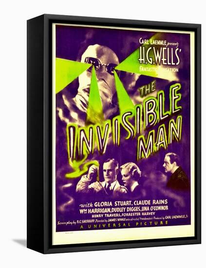 "The Invisible Man", Claude Rains, Henry Travers, Gloria Stuart, William Harrigan on Window Card-null-Framed Stretched Canvas