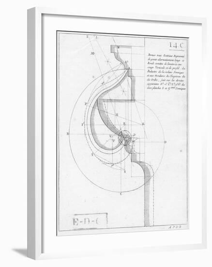 The Ionic Capital, Book on Geometry-null-Framed Giclee Print