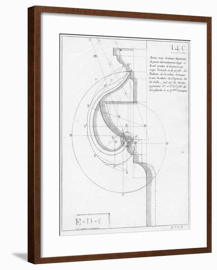 The Ionic Capital, Book on Geometry-null-Framed Giclee Print