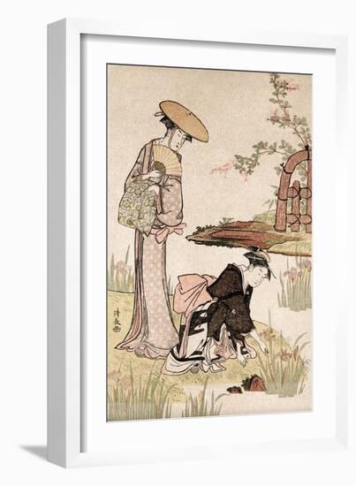 The Iris Garden, C1775-1815-Torii Kiyonaga-Framed Giclee Print