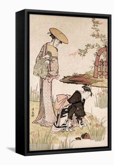 The Iris Garden, C1775-1815-Torii Kiyonaga-Framed Stretched Canvas