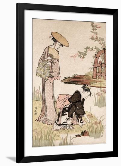 The Iris Garden, C1775-1815-Torii Kiyonaga-Framed Giclee Print