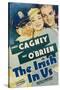 The Irish in Us, Pat O'Brien, Olivia De Havilland, James Cagney on Window Card, 1935-null-Stretched Canvas