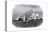 The Iron-Clad Frigate, New Ironsides, and Two Ericsson Batteries Going into Action at Charleston-null-Stretched Canvas